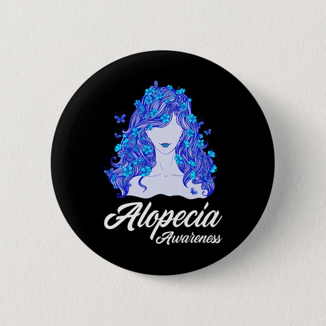 Alopecia Warrior Hair Loss Warrior Alopecia Awaren Button (Front)