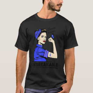 Alopecia Warrior Unbreakable Blue Ribbon T-Shirt