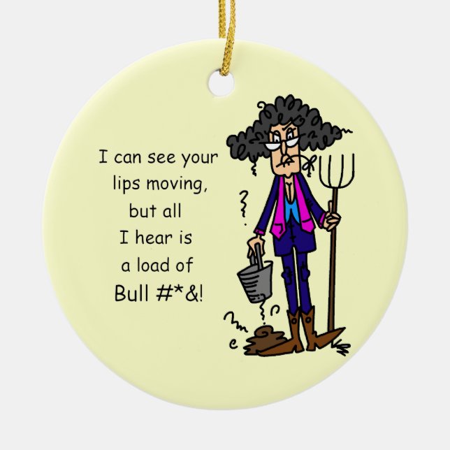 Alot of BS Ceramic Ornament (Front)