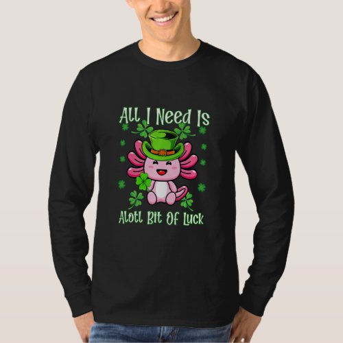Alotl Bit Of Luck St Patricks Day Axolotl Lover Sh T_Shirt