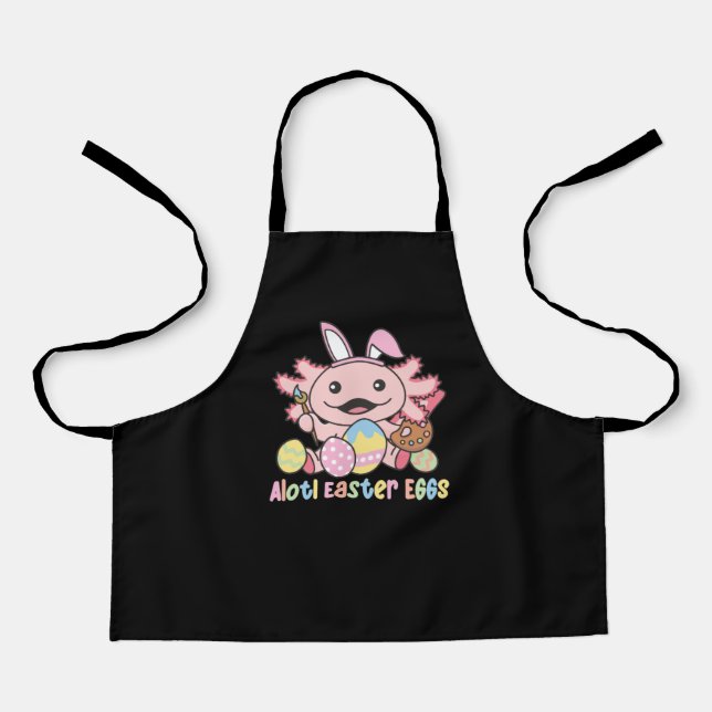 Alotl Easter Eggs Axolotl Easter With Pun Apron (Front)