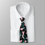 Alotta Pink Axolotls on Black Neck Tie