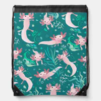 Alotta Pink Axolotls on Teal Tissue Paper