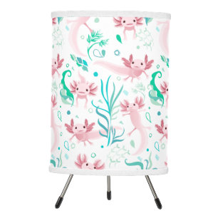 Alotta Pink Axolotls on White Lamp