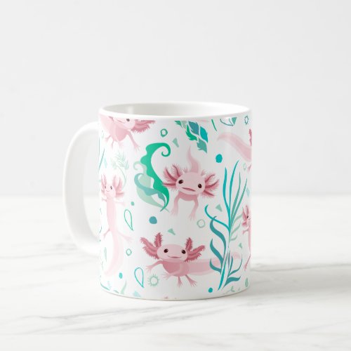 Alotta Pink Axolotls on White Mug