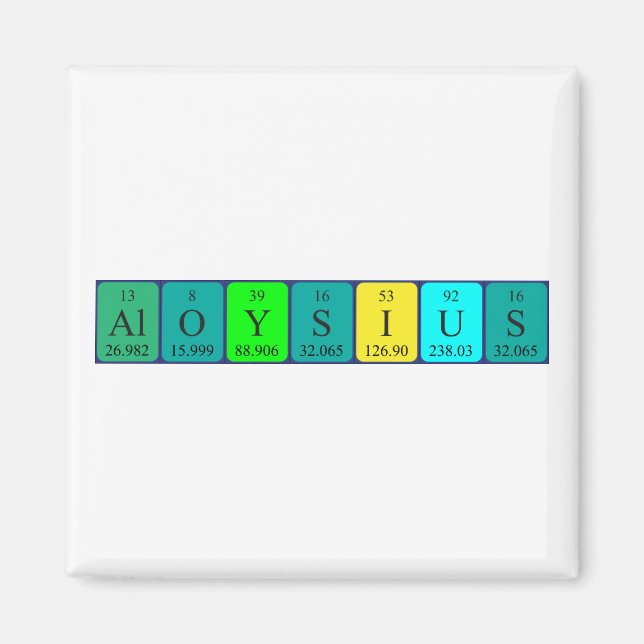 Aloysius periodic table name magnet (Front)
