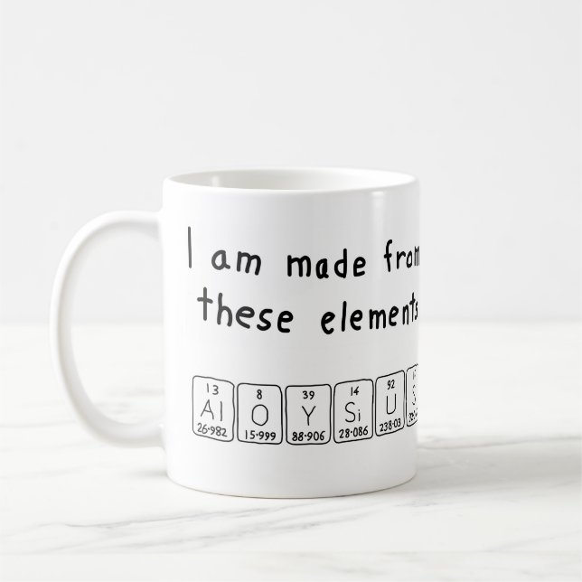 Aloysius periodic table name mug (Left)
