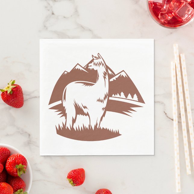 Alpaca And Mountains Napkins (Creator Uploaded)