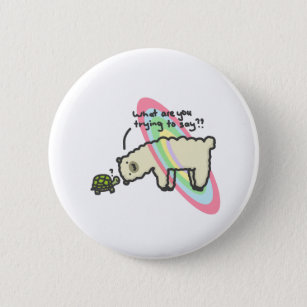 Alpaca and Tortoise Button