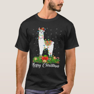 Alpaca Animal Lover Matching Santa Hat Alpaca Chri T-Shirt