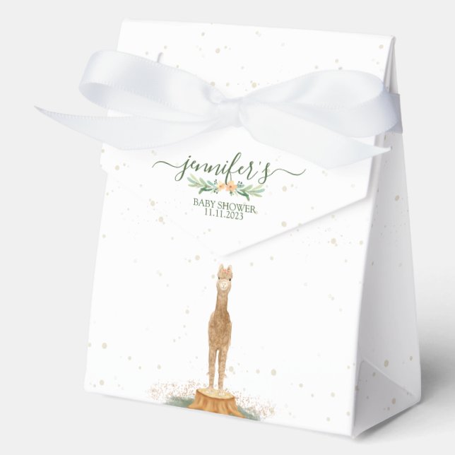 Alpaca Baby Shower Kids Party Occassion Favor Boxes (Front)