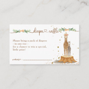 Alpaca Baby Shower New Mommy Diaper Raffle Enclosure Card