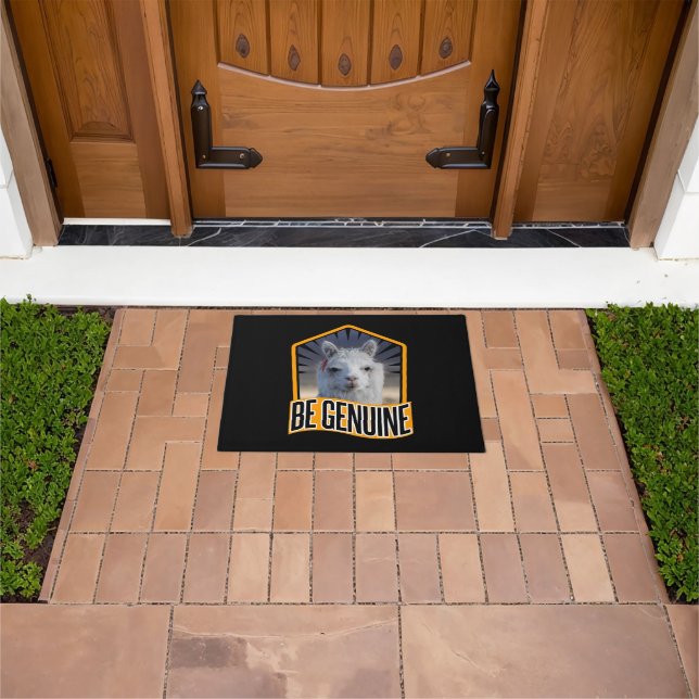 Alpaca Be Genuine Quote - Llama Lover Doormat (Outdoor)