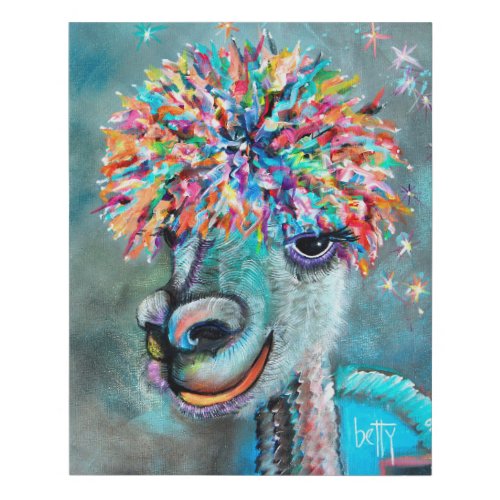 Alpaca _ Betty 2 wrapped faux canvas