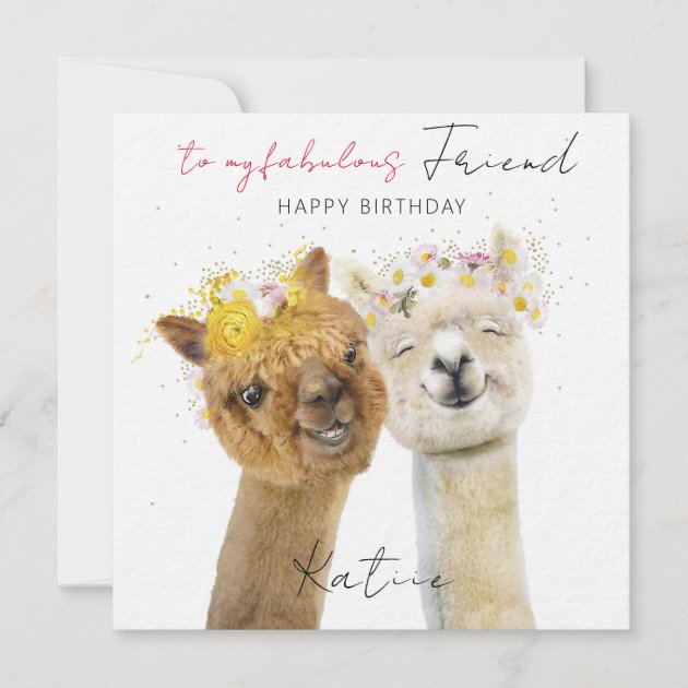 Alpaca Birthday Card Gift Your Fabulous Friend Zazzle