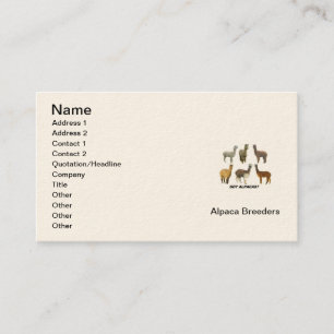 Alpaca Breeder's Business Card