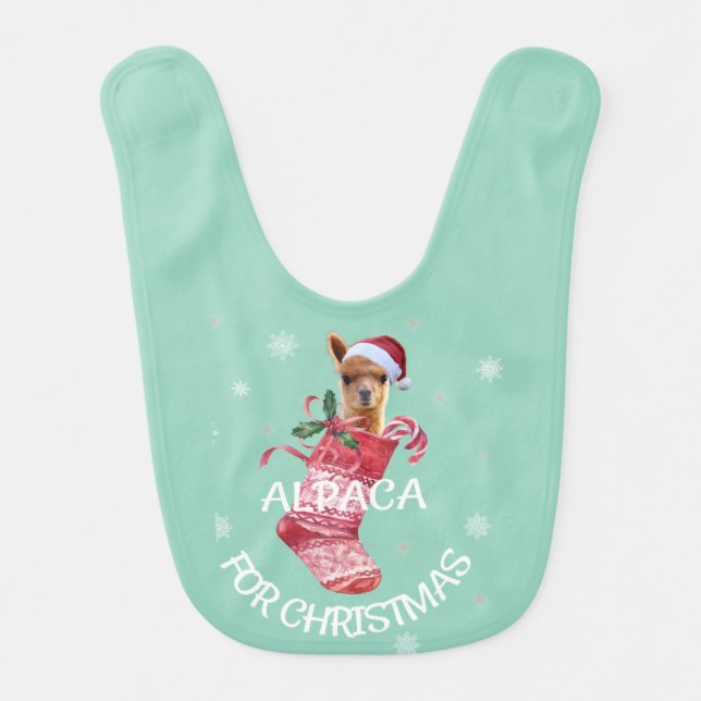 Alpaca Christmas Bib (Front)