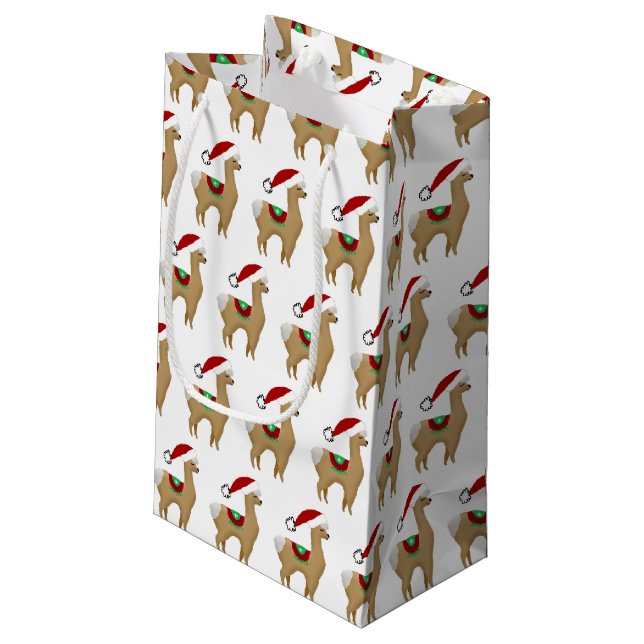 Alpaca Christmas Gift Wrapping Gift Bag (Back Angled)