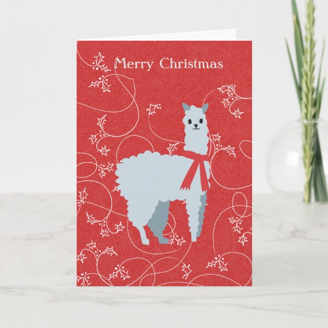 Alpaca Christmas Holiday Card (Front)