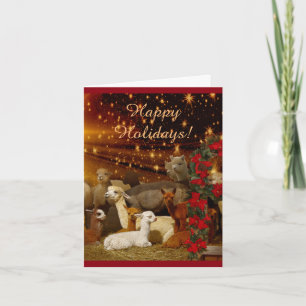 Alpaca Christmas Holiday Cards
