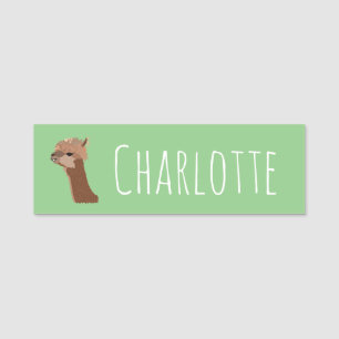 Alpaca Cute Animal Name Tag
