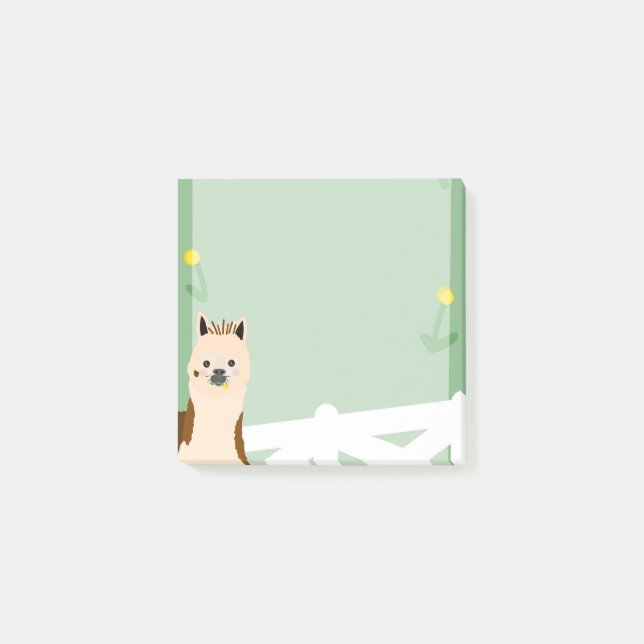 Alpaca Eating Dandelions Sticky notes  (Front)