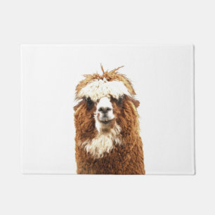 Alpaca Farm Animal Portrait Doormat