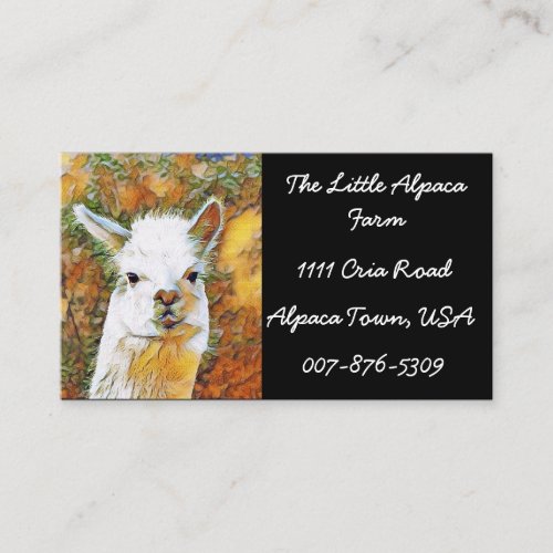 Alpaca Farm Business Card