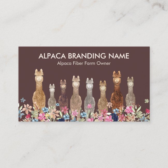 Alpaca Fiber Farm Owner Business Card
