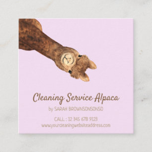 Alpaca Fiber Seller Square Business Card