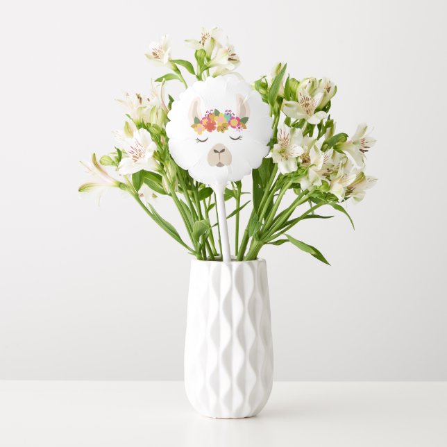 Alpaca & Flowers Pattern Balloon (Vase)