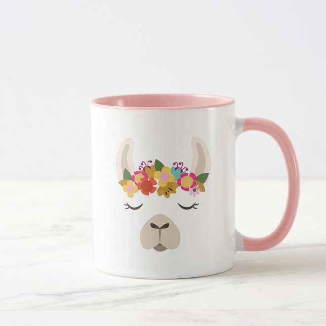 Alpaca & Flowers Pattern Mug (Right)
