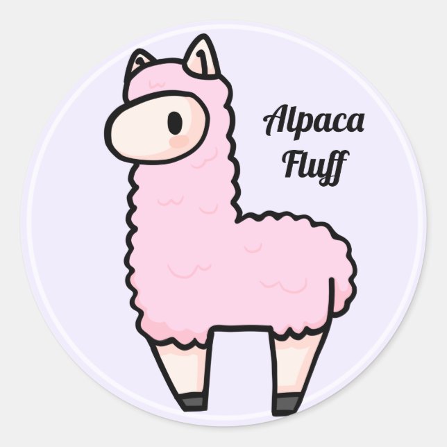 Alpaca fluff classic round sticker (Front)
