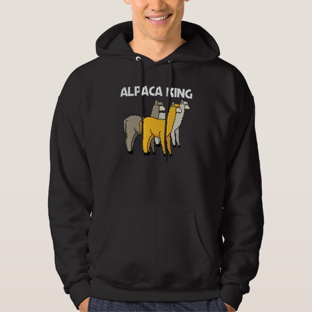 Alpaca For Men Dad Camelid Mammal Animal Hoodie (Front)