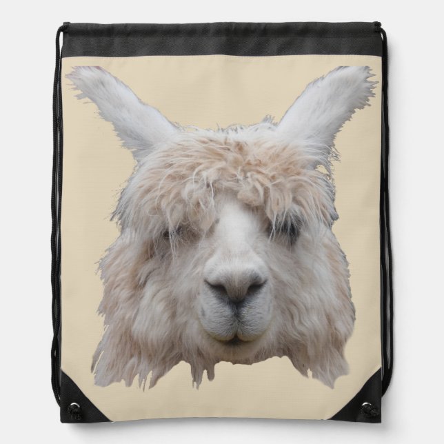 Alpáca from Peru Drawstring Backpack (Front)