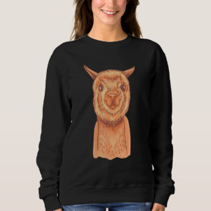 Alpaca Grinning In Brown For Llama Fans Sweatshirt