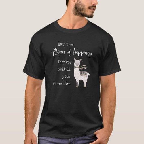 Alpaca Happiness Wish Cute  Llama Love Pun Quote J T_Shirt