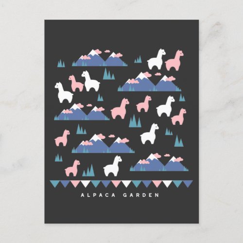 Alpaca Heaven Garden Postcard