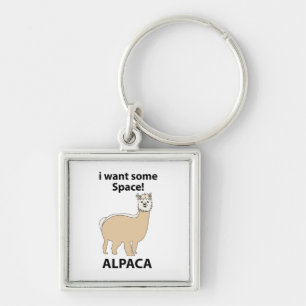 Alpaca I Want Some Space Funny Alpaca Keychain