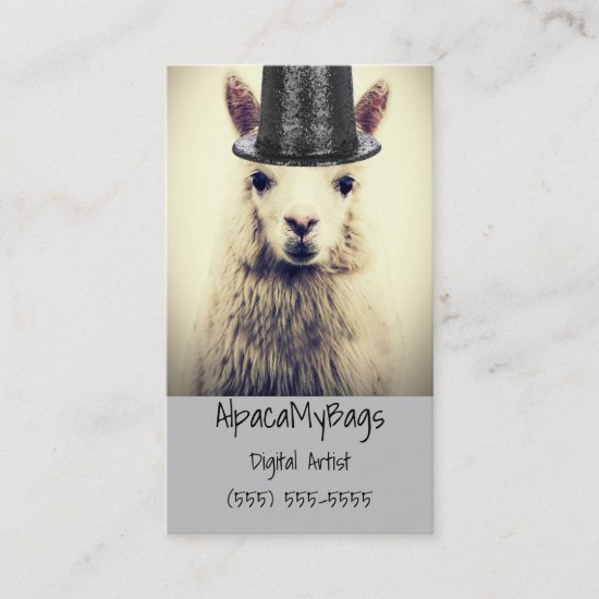 Alpaca in a Tophat Business Card