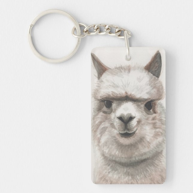 Alpaca Keychain Gym Bag ID Tag Llama (Front)