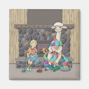 Alpaca Knitting Magnet