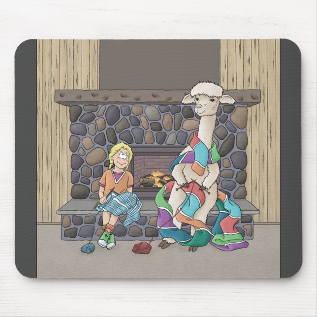 Alpaca Knitting Mouse Pad (Front)