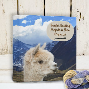 Alpaca Knitting Projects and Yarn Organizer 3 Ring Binder