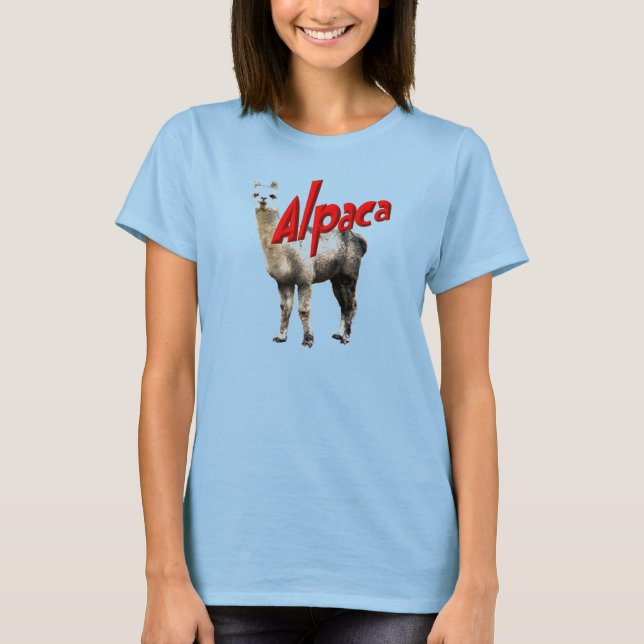 Alpaca ladies ringer t-shirt (Front)