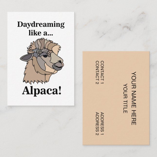 Alpaca Llama Funny Animal Business Card (Front/Back)