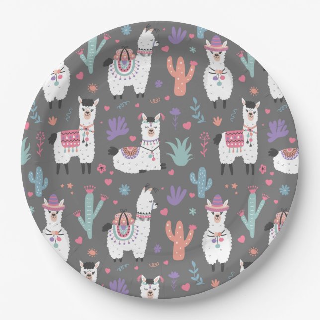 Alpaca/Llama Paper Plates (Front)