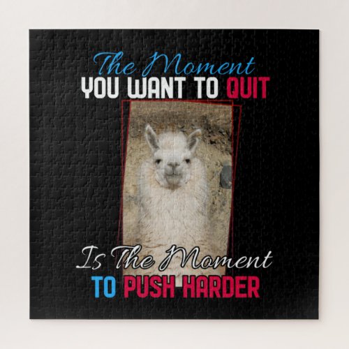 Alpaca Llama -  Push Harder Encouragement  Jigsaw Puzzle