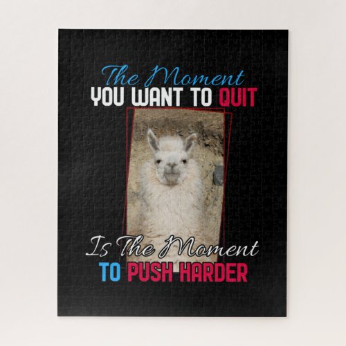 Alpaca Llama -  Push Harder Encouragement  Jigsaw Puzzle