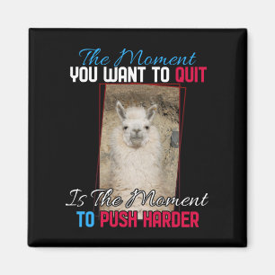 Alpaca Llama - Push Harder Encouragement Magnet